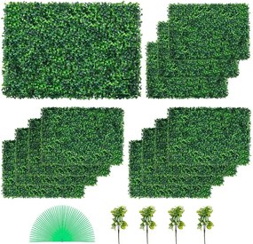 Sztuczne Panelki Buksowe SucceBuy 61 x 40,6 cm 12 Sztuk, Sztuczne Mury z Buksów, Oporne na UV