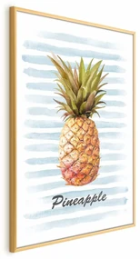 Plakat Ananas i paski 29,7x42cm z ramą złotą bez marginesu ARTGEIST B