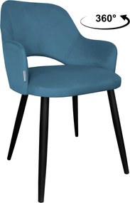 Krzesło Milano tkanina Welur noga metalowa : Kolor nogi - Czarna stożek, Kolor tkaniny - VELVET - MG33, Typ siedziska - Siedzisko obrotowe 360°