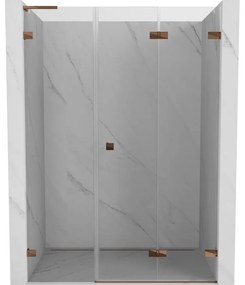 Mexen Lunar-F L drzwi prysznicowe składane prawe 145 cm, transparent, różowe złoto - 836SL-145-050-60-00-P
