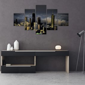 Obraz miasta w chmurach (125x70 cm)