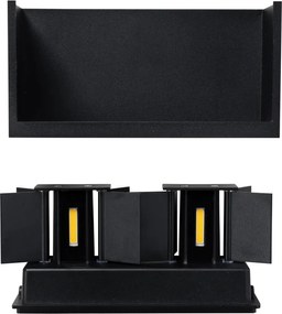 Oświetlenie zewnętrzne LED naścienne czarne 4-punktowe IP54 - Edwin