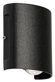 Lampa ścienna zewnętrzna czarna w komplecie z diodą LED 2-punktowa IP54 - Silly