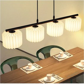 NETTLIFE Lampa wisząca Vintage Dining Table - Lampa wisząca do salonu i jadalni z 4 światłami, biała