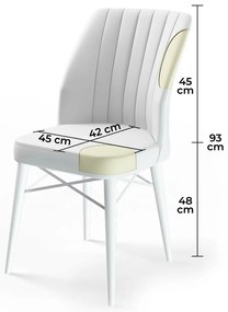 Zestaw krzeseł do jadalni Flex Cream and White, 4 szt.