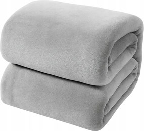 Koc Szary Gładki 160x200cm Miękki Ciepły Przytulny do domu salonu sypialni