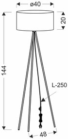 Miętowa lampa stojaca abażurowa - M096 Vitix 8X