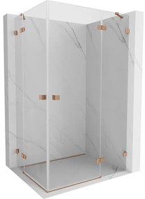 Mexen Lunar Duo kabina prysznicowa uchylna prawa 105 x 95 cm, transparent, miedź szczotkowana - 834-105P-095L-65-00