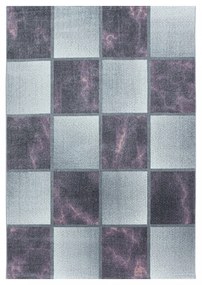 Dywan nowoczesny Ottawa kwadraty fioletowo-szary 80 cm x 250 cm