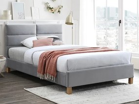 Łóżko tapicerowane SIERRA VELVET 120x200 jasnoszare SIGNAL