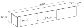 Szafka RTV GABI 180cm czarna wisząca KOCOT MEBLE