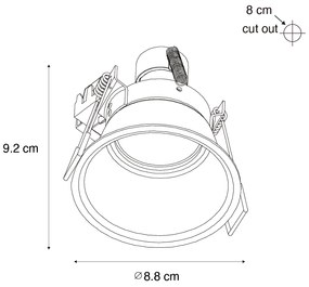 Zestaw 12 białych opraw LED GU10 50 mm IP44 - Dept Nowoczesny Oswietlenie wewnetrzne