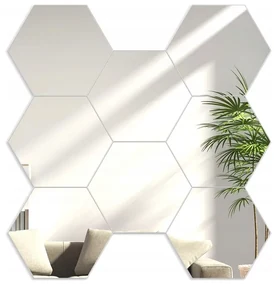 Lustro ścienne złote w kształcie hexagonu hexagon lustro silver 8 sztuk