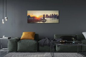 Fotoobraz na płótnie Wschód Słońca nad Mostem Rzecznym