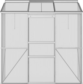 Outsunny Szklarnia przylegająca, Drzwi przesuwne, Otwierane okna dachowe, Poliwęglan+Aluminium, Kolor: Srebrny, 192 x 68 x 196 cm