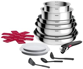 Zestaw garnków aluminiowych 15 szt. INGENIO Cook Eat L881SF04 – Tefal