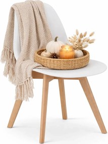 Białe Drewniane Krzesło W Skandynawskim Stylu C6-C56