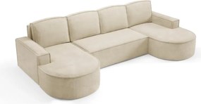 Narożnik MOLLY XL wolnostojący układ U z funkcją spania w tkaninie Curio 09 DomoHome