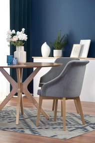 Stół z okrągłym blatem na giętych nogach Nicolas