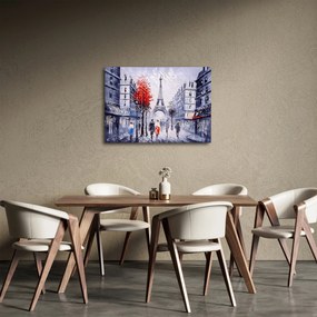 Obraz ulicy w Paryżu, obraz olejny (70x50 cm)