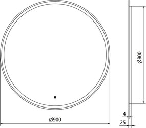 Mexen Gobi lustro łazienkowe podświetlane, okrągłe 90 cm, LED 6000K, antypara - 9801-090-090-611-00
