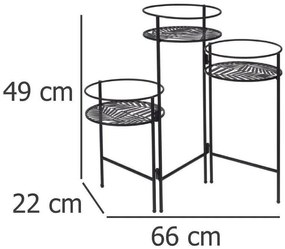 Kwietnik metalowy z 3 podstawkami
