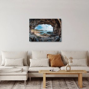 Obraz na szkle - Jaskinia przy morzu (70x50 cm)