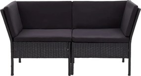 Zestaw czarnych mebli ogrodowych - Naja 5X