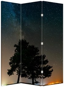 Parawan - Nocne niebo z drzewami (126x170 cm)