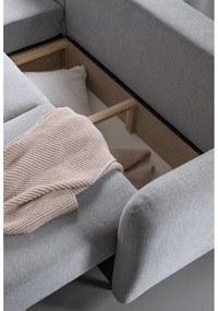 Jasnoszary narożnik rozkładany Miuform Scandic Lagom, lewostronny