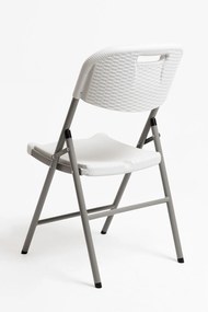 Zestaw 6 Skadanych Krzese Ogrodowych Resin Efekt Rattanu