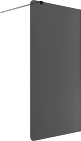 Ścianka prysznicowa WALK IN FIX grafitowa 8 mm MOLIS Grafit Round MASSI I Różne rozmiary : Kolor profili kabiny - złoty, Szerokość ścianki - 110 cm , Typ montażu - WALK in FIX (Do ściany)