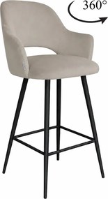 Hoker obrotowy 360° krzesło barowe Milano noga metalowa czarna MG09
