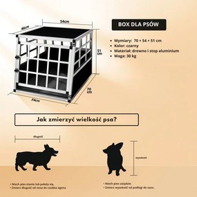 Transporter dla psa BRUNO, 70x54x51cm, srebrna/czarna Cadoca