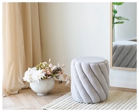 Szary puf z materiału bouclé Sana – House Nordic