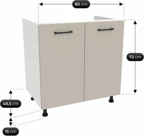 Zestaw Mebli Kuchennych MODERN 170 cm Kaszmir/Biały Nowoczesny