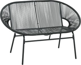 Outsunny Fotel Rattanowy w Stylu Boho, 132 cm x 72 cm x 83 cm, Czarny