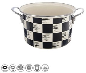 Orion Emaliowany garnek Szachownica Lem, 3 l,średnica 20 cm