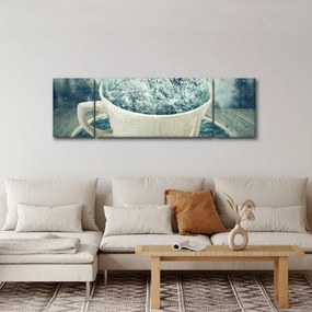 Obraz - Zimowy świat w kubeczku (170x50 cm)