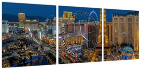 Obraz - Las Vegas (z zegarem) (90x30 cm)