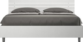 Łóżko wyposażone w stelaż z listwami 160x200 Prosty zagłówek z listwami Frassino biała Ankel