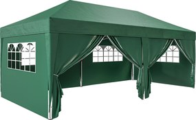 Outsunny Pawilon ok. 6x3m Stabilny Zimoodporny Pop-up Składany Pawilon z Oknem, Drzwiami na Zamek, Ściankami Bocznymi, Ochroną UV | Aosom PL