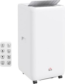 HOMCOM Przenośny klimatyzator 1250 W z 5 trybami i timerem 24h, 35,5x35x70 cm, biały | Aosom PL