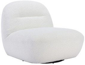 Fotel obrotowy z białej bukli - POZETI