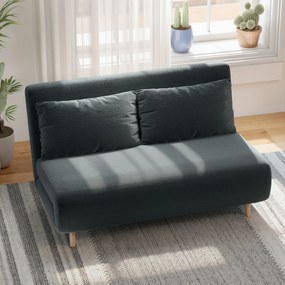 HOMCOM Sofa z funkcją spania, łóżko dla gości, 3-stopniowe regulowane oparcie, wygląd sztruksu, do 120 kg, 141 x 90 x 81 cm, Ciemnoszary
