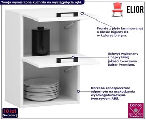 Biała górna szafka kuchenna 40 cm - Tereza 3X