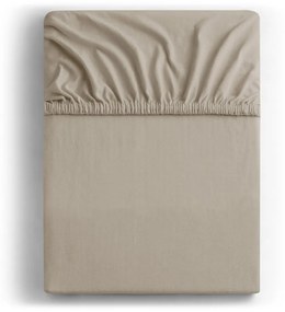 Jasnobrązowe dżersejowe prześcieradło z gumką 240x220 cm Amber – Restilo