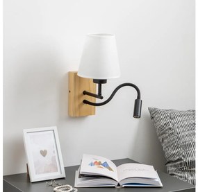 Brilagi - LED Kinkiet NUBILA WOOD 1xE27/25W/230V + LED/3W dąb/biały