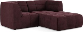 Bordowy aksamitny narożnik (prawostronny/z szezlongiem) Aloha – Makamii