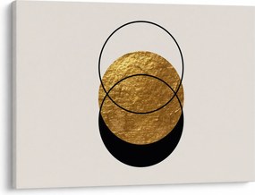 Obraz - Abstrakcja złoto-biała N⁰2 (70x50 cm)